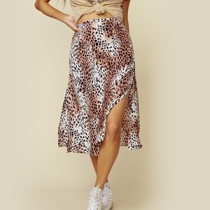 Planet Blue Leopard slip skirt